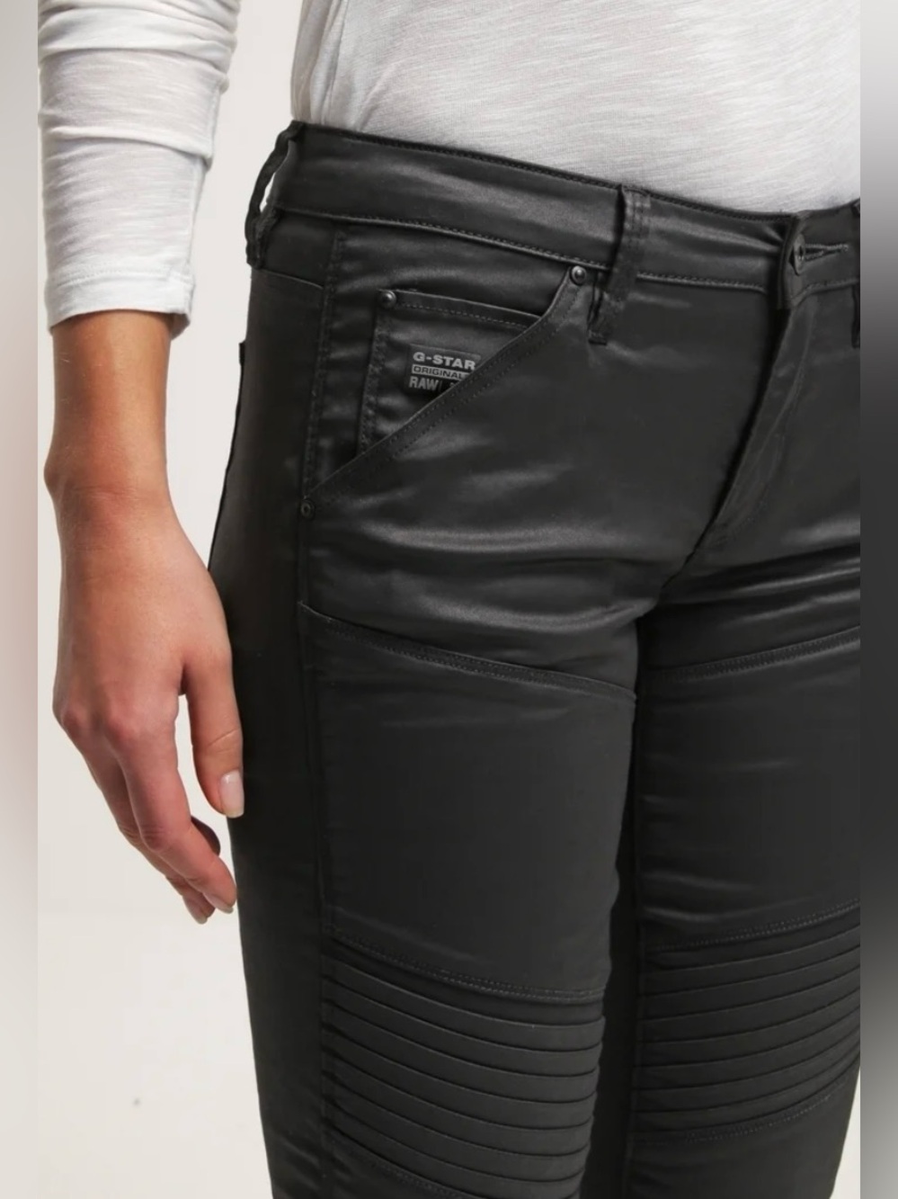 G-Star RAW Women's 5620 Custom Mid Skinny Jeans in black with a coated size 25 - Picture 3 of 14